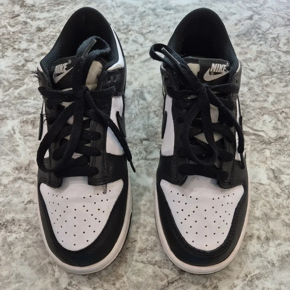Size 6 Youth- Nike Dunk Low Black White - CW1590-100